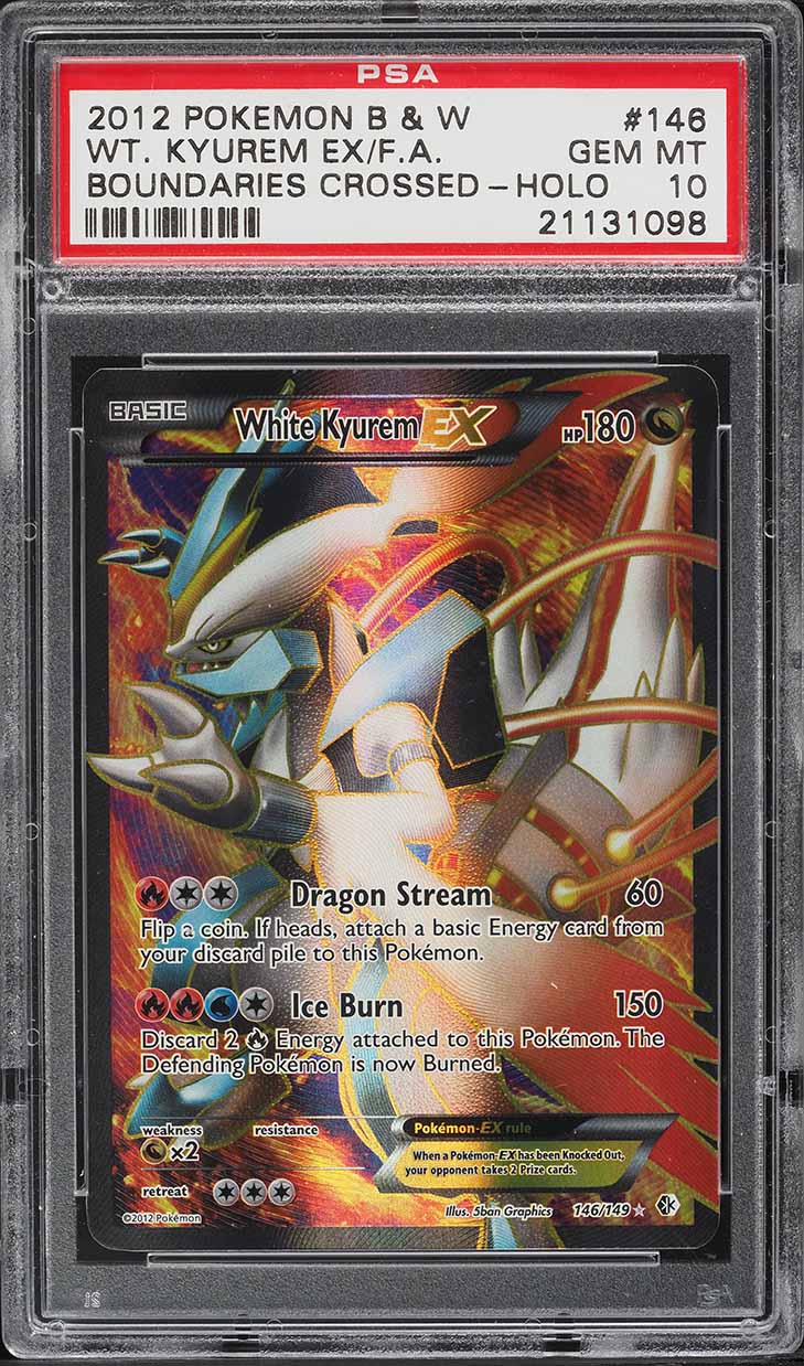 2012 Pokemon BW Boundaries Crossed Full Art White Kyurem EX #146 PSA 10 GEM MINT