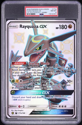 2018 Pokemon SM Hidden Fates Premium Jumbo Shiny Rayquaza GX #177a