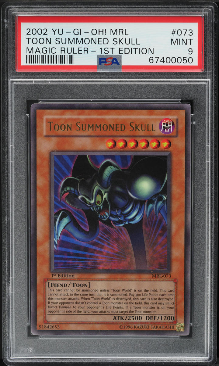 2002 Yu-Gi-Oh! Magic Ruler 1st Edition Toon Summoned Skull #MRL-073 PSA 9 MINT