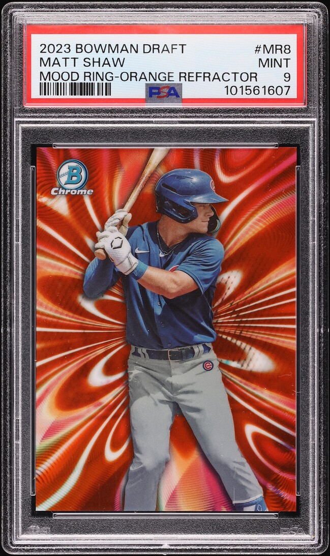 2023 Bowman Chrome Draft Mood Ring Orange Ref Matt Shaw PROSPECT /25 #MR8 PSA 9