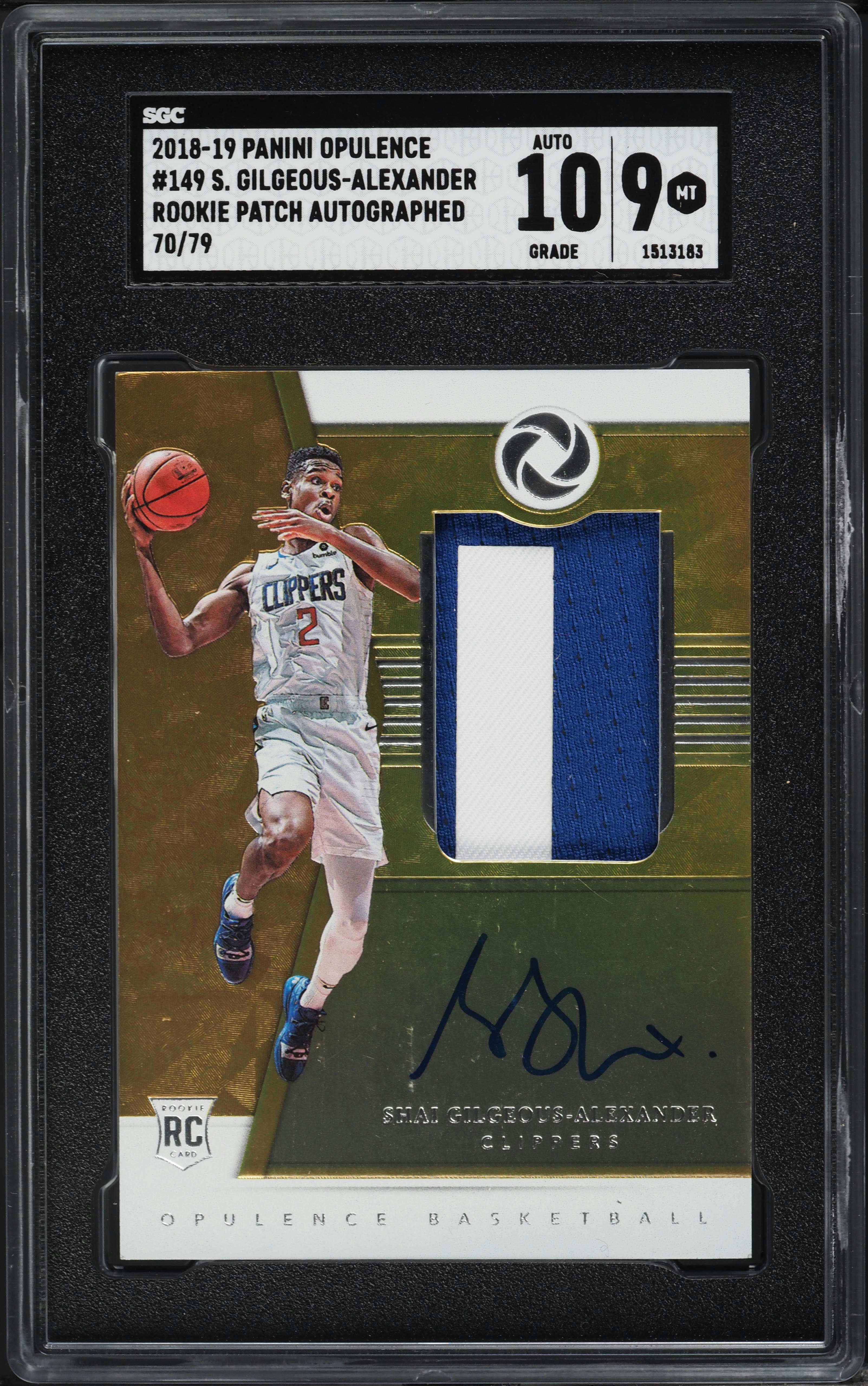 2018 Panini Opulence Shai Gilgeous-Alexander ROOKIE PATCH