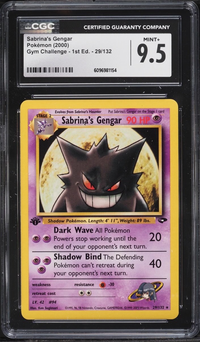 2000 Pokemon Gym Challenge 1st Edition Sabrina's Gengar #29 CGC 9.5 MINT+