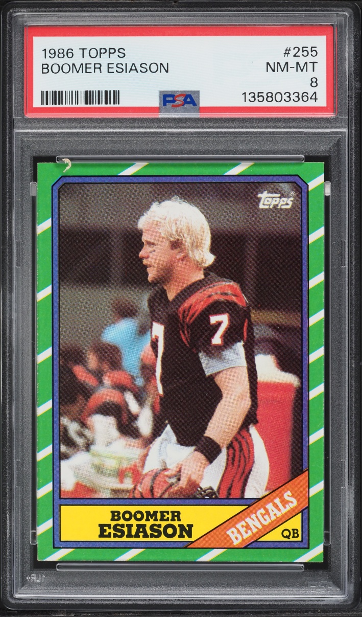 1986 Topps Football Boomer Esiason ROOKIE #255 PSA 8 NM-MT