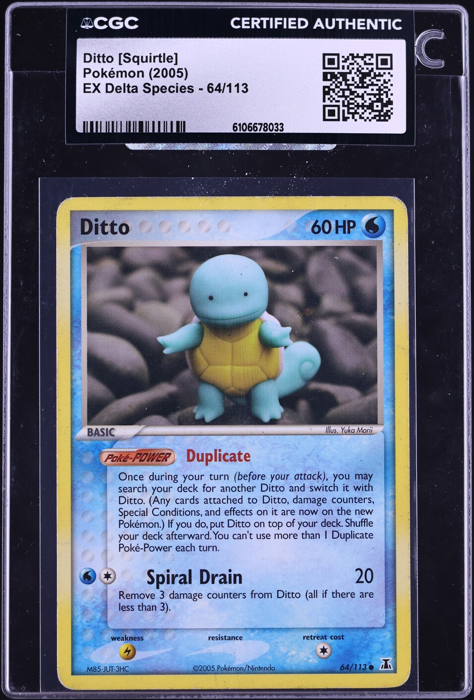 2005 Pokemon EX Delta Species Ditto [Squirtle] #64 CGC AUTH