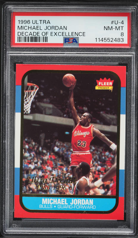 1996 SPx Holoview Heroes Die-Cut Michael Jordan #H1 PSA 8 NM-MT on
