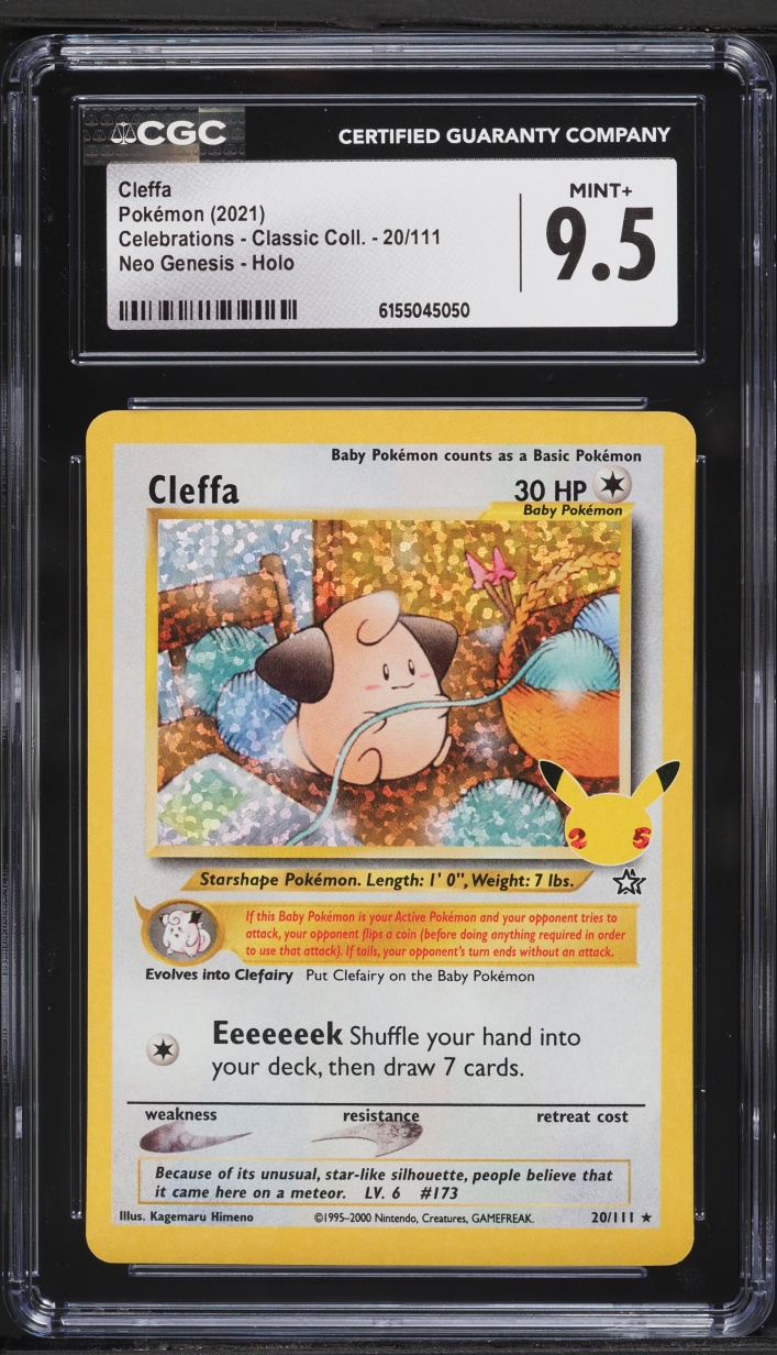 2021 Pokemon Sword & Shield Celebrations Classic Collection Holo Cleffa #20 CGC 9.5 MINT+