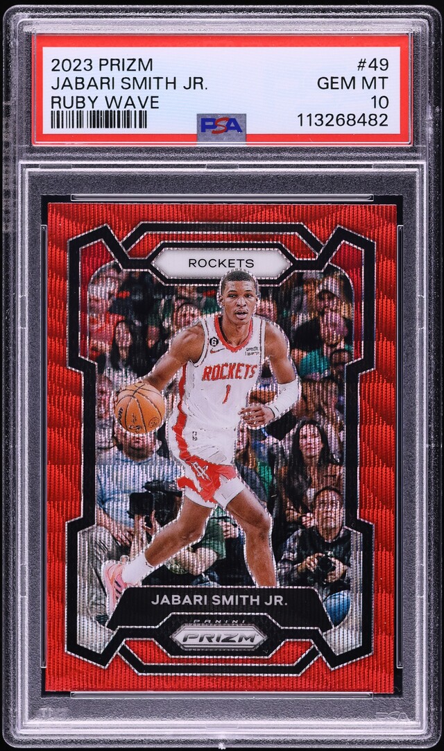 2023 Panini Prizm Ruby Wave Jabari Smith Jr. #49 PSA 10 GEM MINT