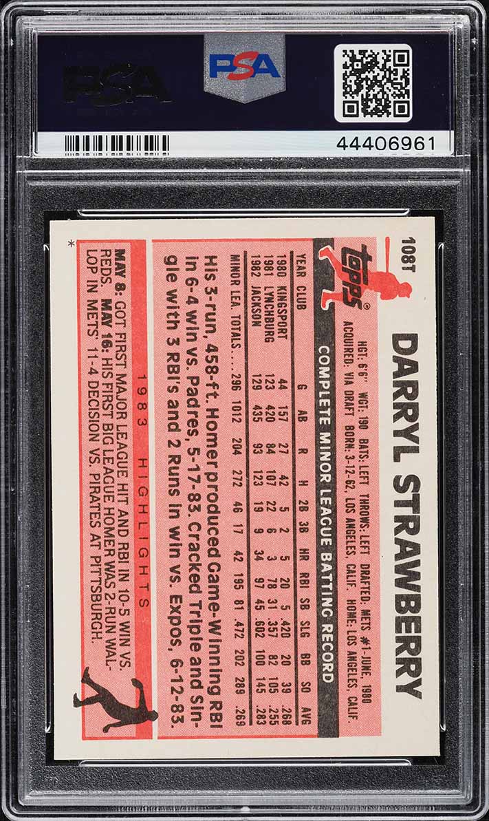 1983 Topps Traded Darryl Strawberry ROOKIE #108T PSA 10 GEM MINT