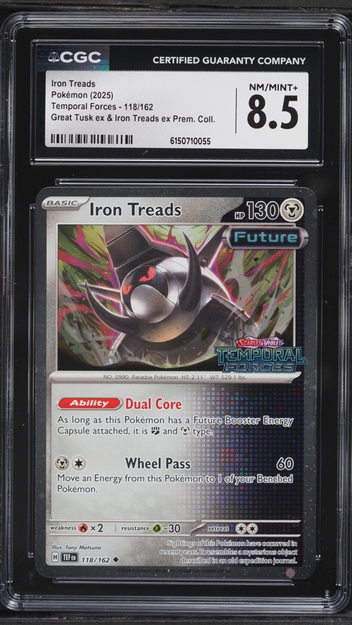 2025 Pokemon Scarlet & Violet Temporal Forces Premium Collection Iron Treads #118 CGC 8.5