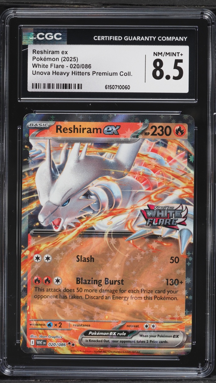 2025 Pokemon SV White Flare Unova Heavy Hitters Premium Collection Holo Reshiram ex #20 CGC 8.5