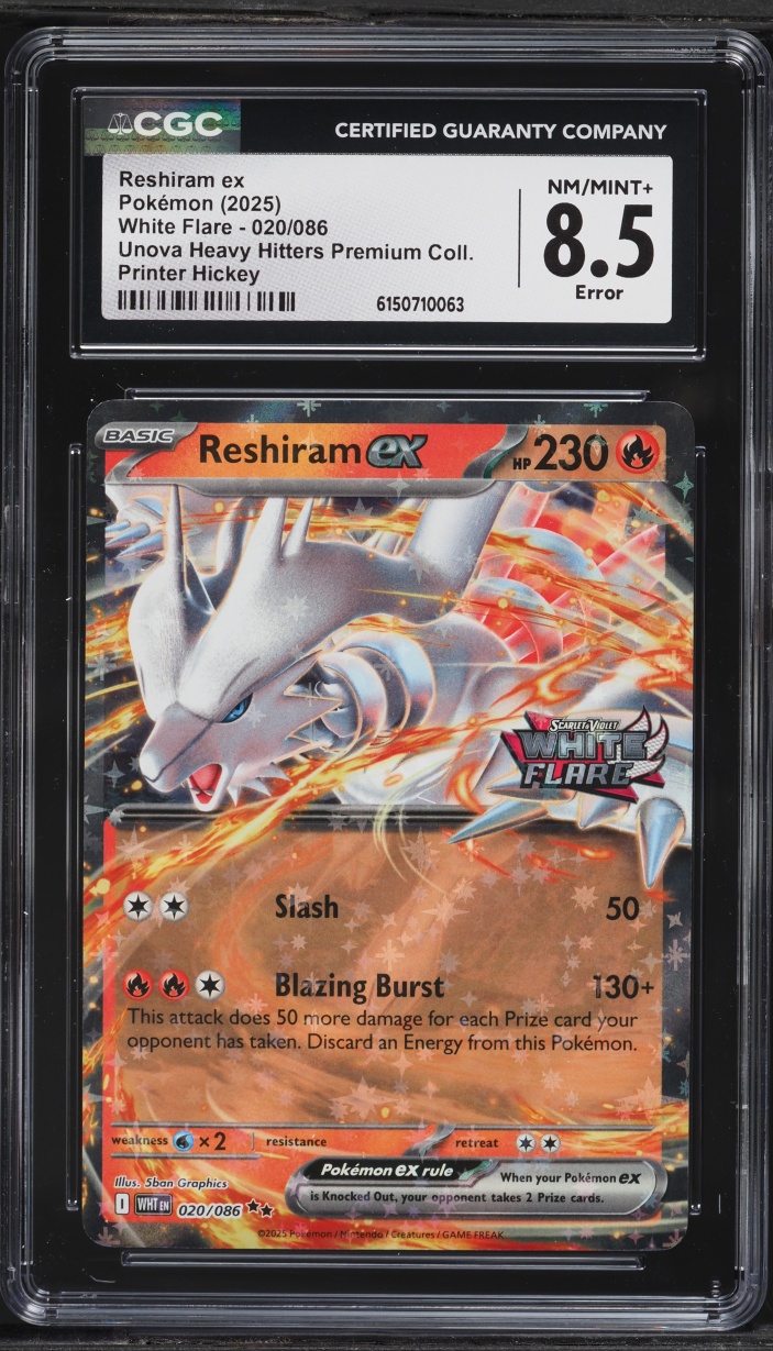 2025 Pokemon SV White Flare Unova Heavy Hitters Premium Collection Holo Reshiram ex #20 CGC 8.5