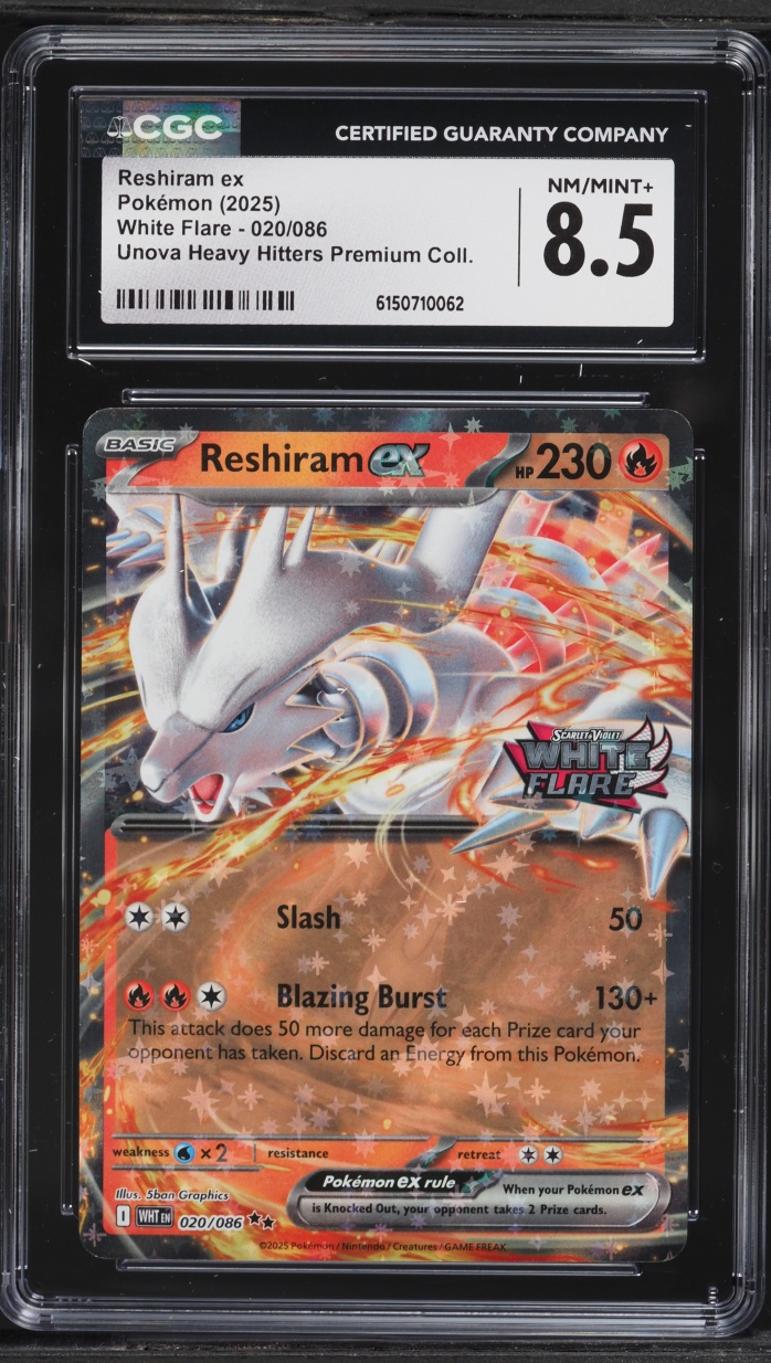 2025 Pokemon SV White Flare Unova Heavy Hitters Premium Collection Holo Reshiram ex #20 CGC 8.5