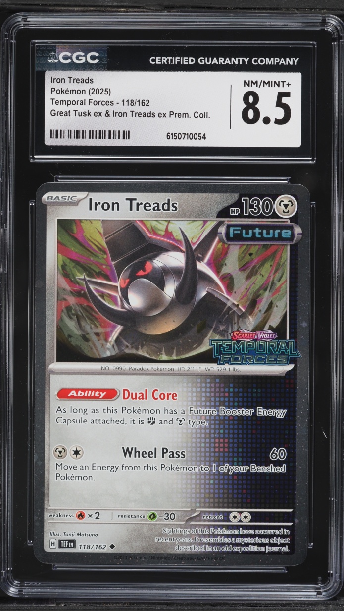 2025 Pokemon Scarlet & Violet Temporal Forces Premium Collection Iron Treads #118 CGC 8.5