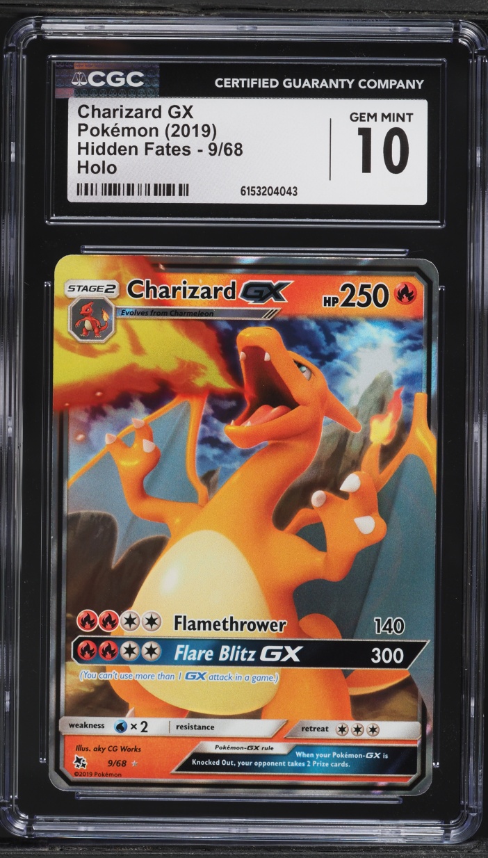 2019 Pokemon Sun & Moon Hidden Fates Holo Charizard GX #9 CGC 10 GEM MINT