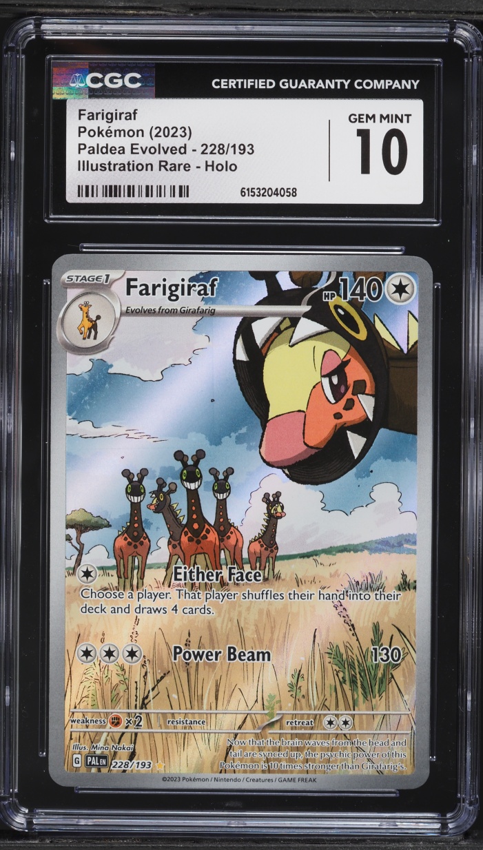 2023 Pokemon Scarlet & Violet Paldea Evolved IR Farigiraf #228 CGC 10 GEM MINT