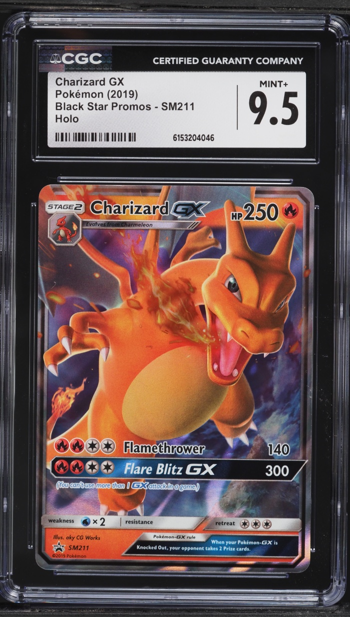 2019 Pokemon Sun & Moon Black Star Promo Hidden Fates Holo Charizard GX #SM211 CGC 9.5 MINT+