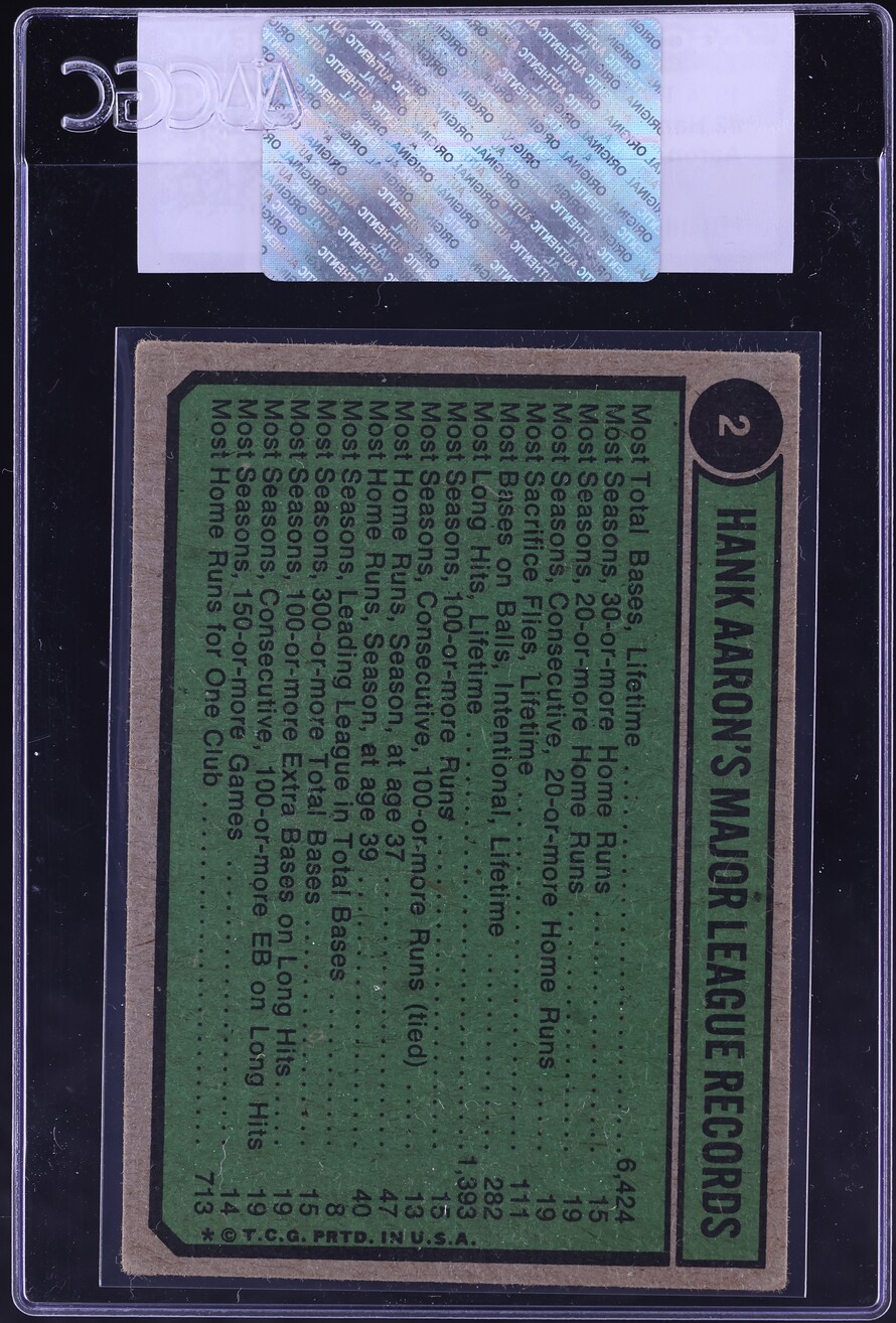 1974 Topps Hank Aaron SPECIAL '54-'57 #2 CGC AUTH