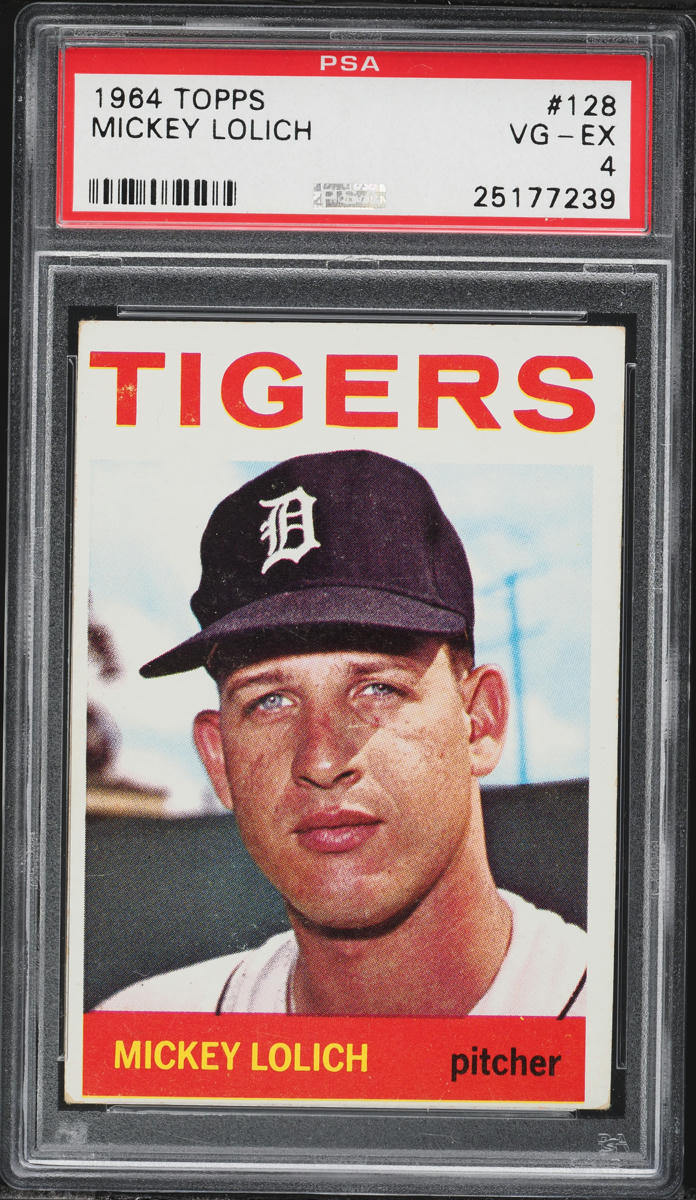 1964 Topps Mickey Lolich ROOKIE #128 PSA 4 VGEX