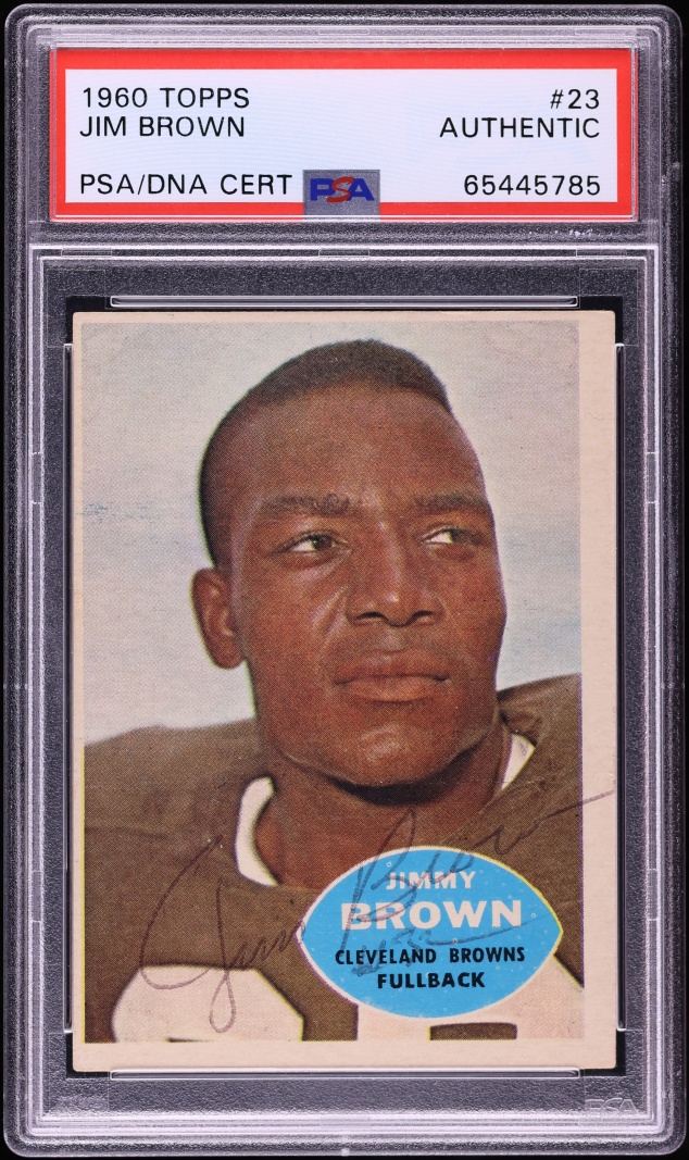 1960 Topps Football Jim Brown AUTO #23 PSA AUTH