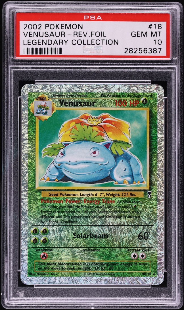 2002 Pokemon Legendary Collection Reverse Holo Venusaur #18 PSA 10 GEM MINT