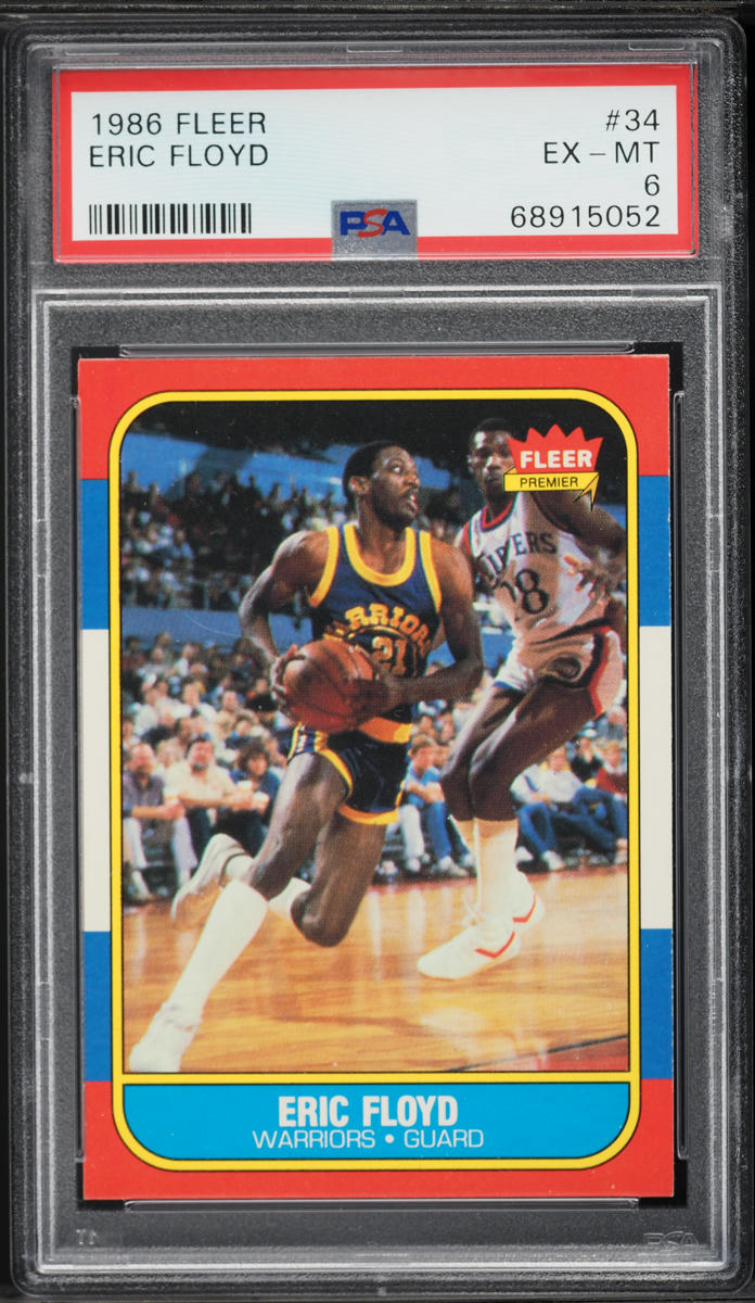 1986 Fleer Basketball Eric Floyd #34 PSA 6 EXMT