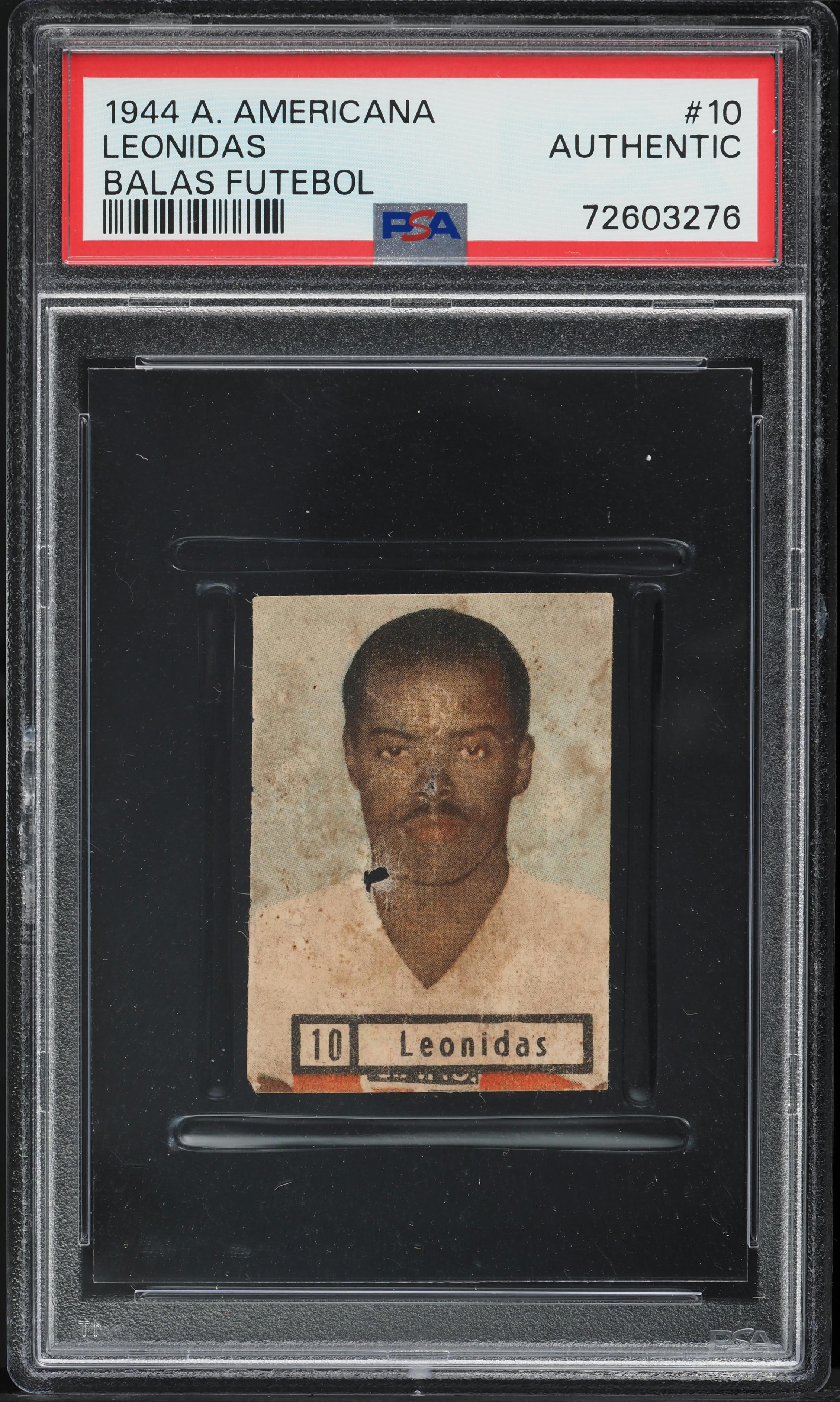 1944 A. Americana Balas Futebol Leonidas #10 PSA AUTH - Photo 1