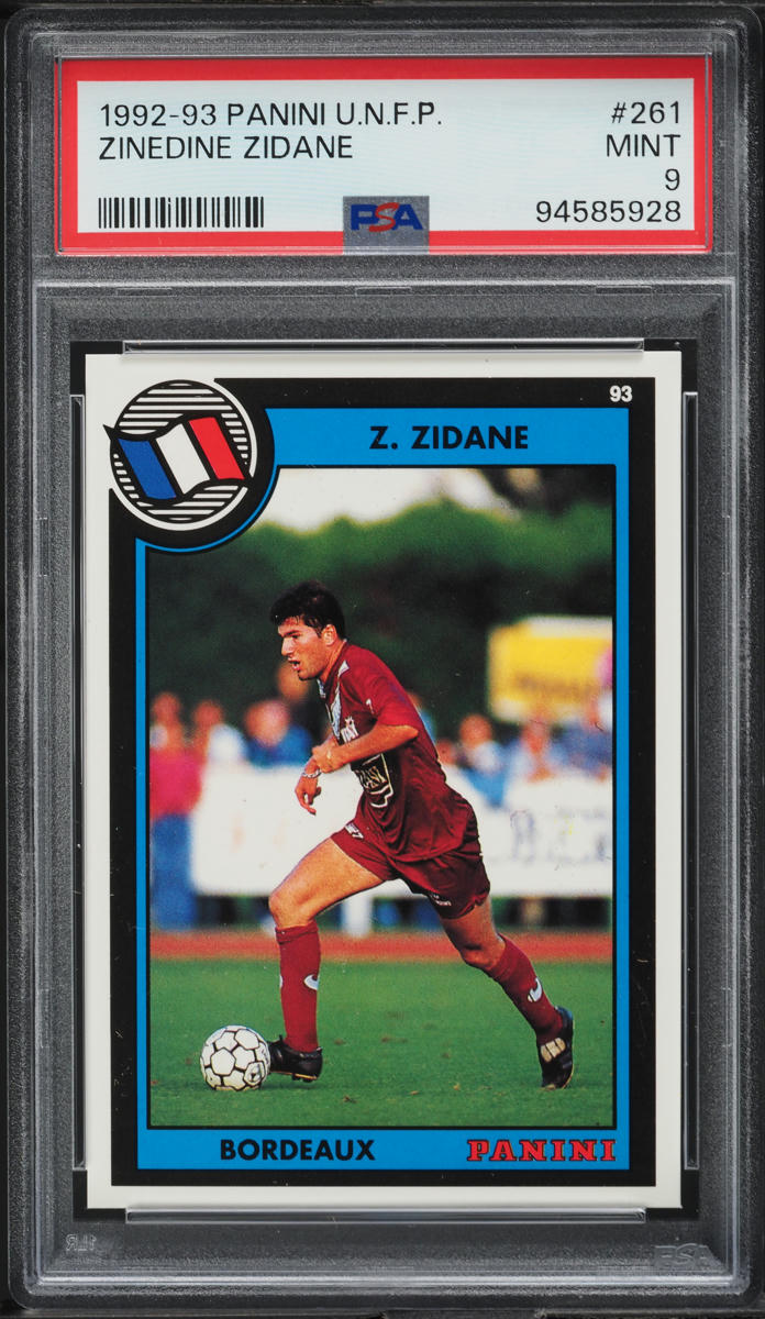 1992 Panini U.N.F.P. Zinedine Zidane ROOKIE #261 PSA 9 MINT