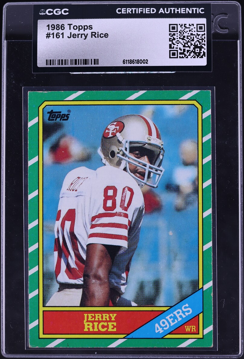 1986 Topps Football Jerry Rice ROOKIE #161 CGC AUTH