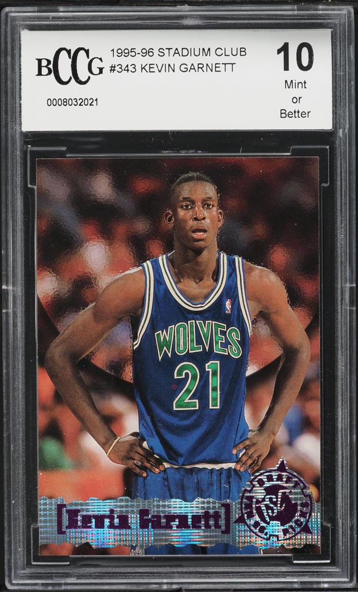 1995 Stadium Club Basketball Kevin Garnett ROOKIE #343 BCCG 10