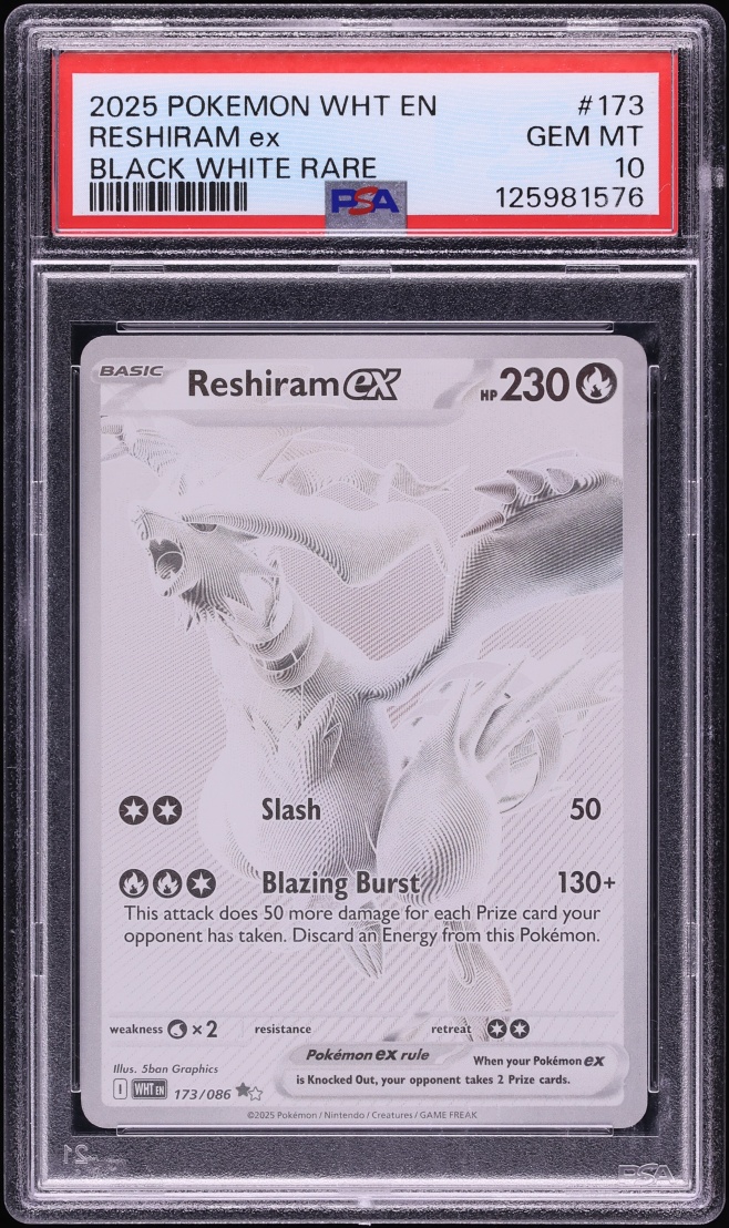 2025 Pokemon Scarlet & Violet White Flare BWR Reshiram ex #173 PSA 10 GEM MINT
