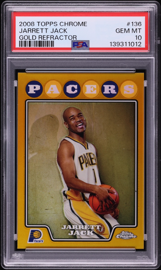 2008 Topps Chrome Gold Refractor Jarrett Jack /50 #136 PSA 10 GEM MINT