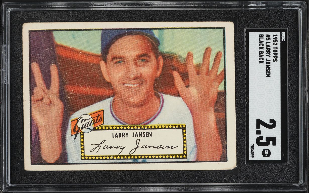 1952 Topps Larry Jansen BLACK BACK #5 SGC 2.5 GD+
