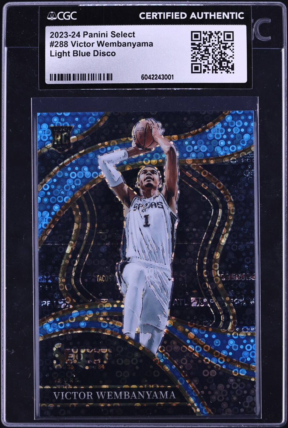 2023 Select Concourse Light Blue Disco Victor Wembanyama RC /99 #288 CGC AUTH
