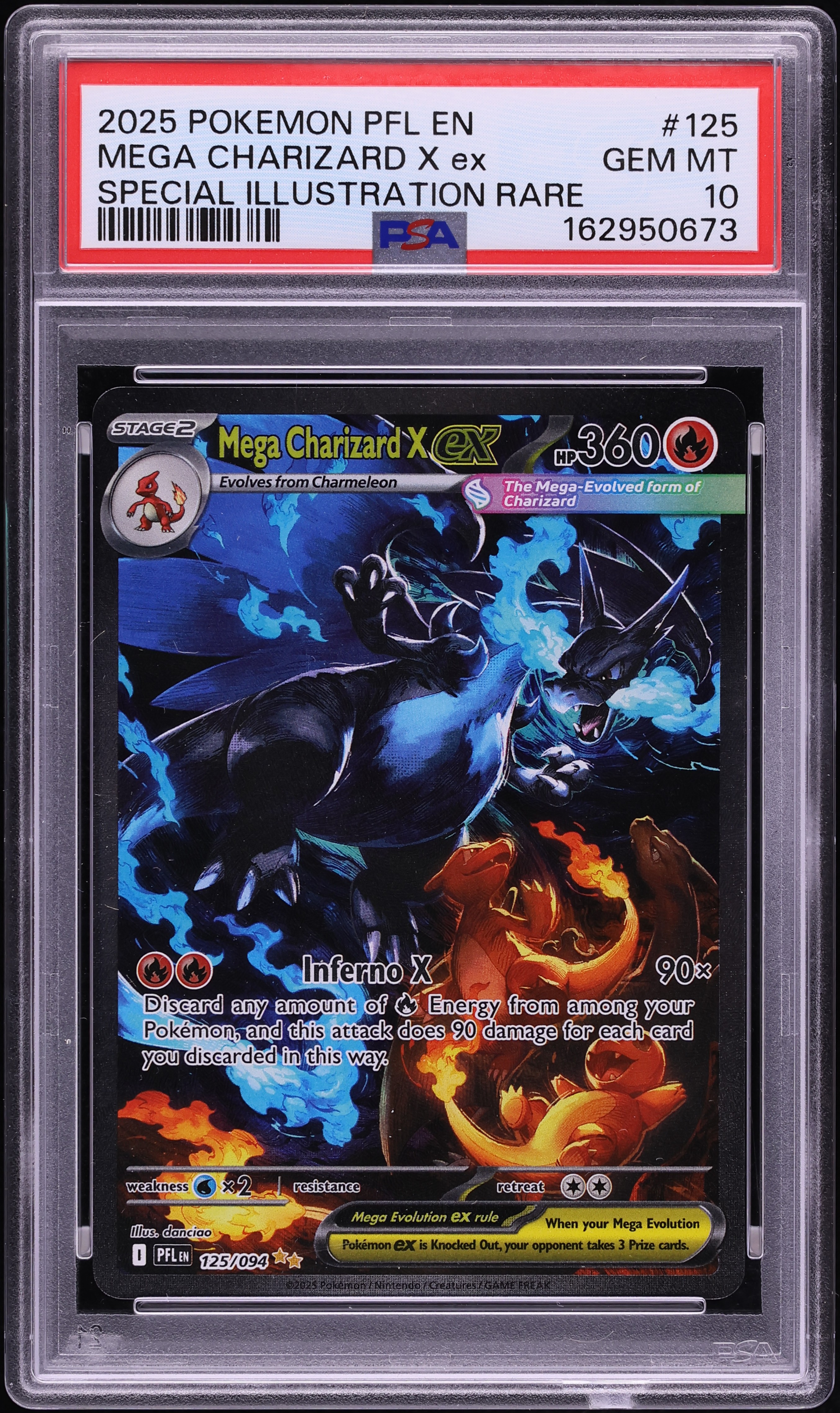 2025 Pokemon Mega Evolution Phantasmal Flames SIR Mega Charizard X ex #125 PSA 10 GEM MINT