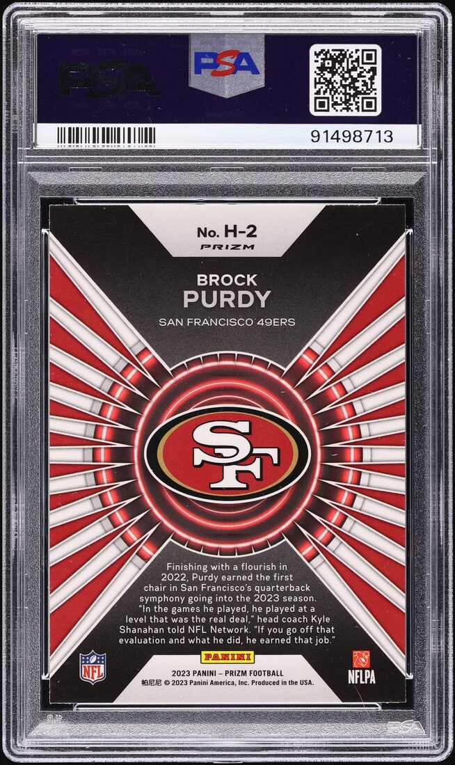 2023 Panini Prizm Hype Green Brock Purdy #H2 PSA 10 GEM MINT
