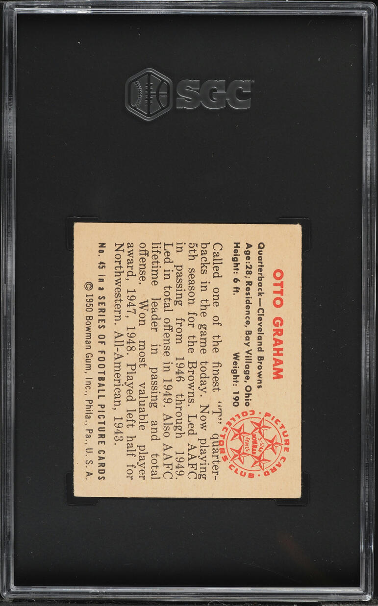 1950 Bowman Football Otto Graham ROOKIE #45 SGC 4 VGEX
