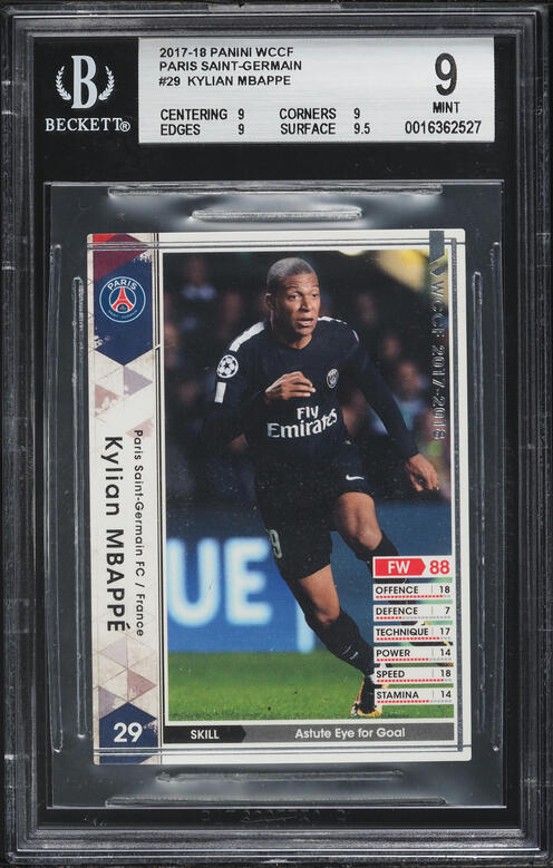 2017 Panini WCCF Paris Saint-Germain Kylian Mbappe ROOKIE #29 BGS