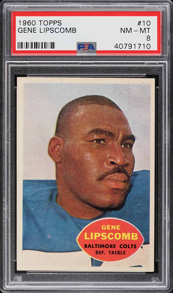 1960 Topps Football Gene Lipscomb #10 PSA 8 NM-MT
