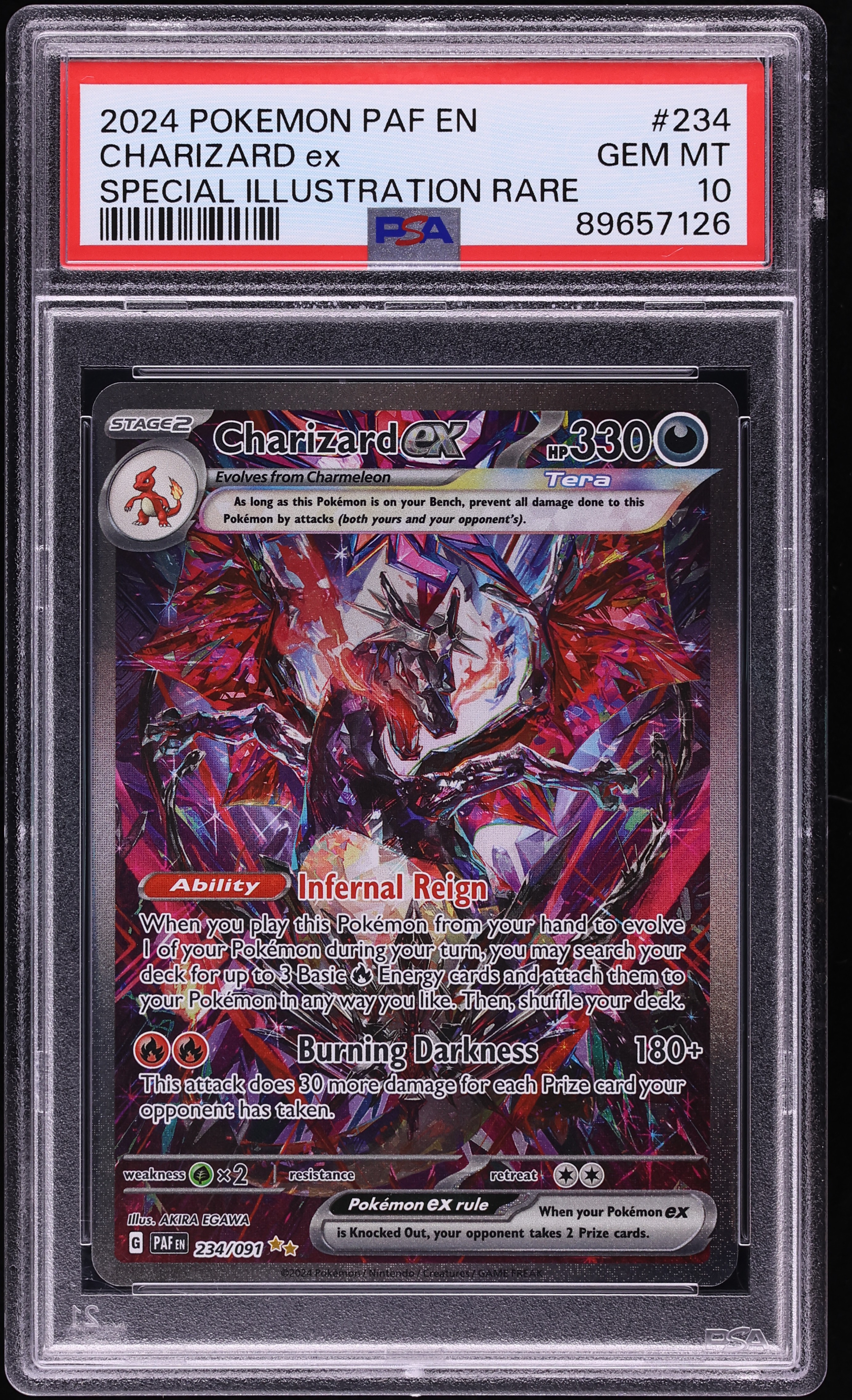 2024 Pokemon Scarlet & Violet Paldean Fates SIR Charizard ex #234 PSA 10 GEM MINT
