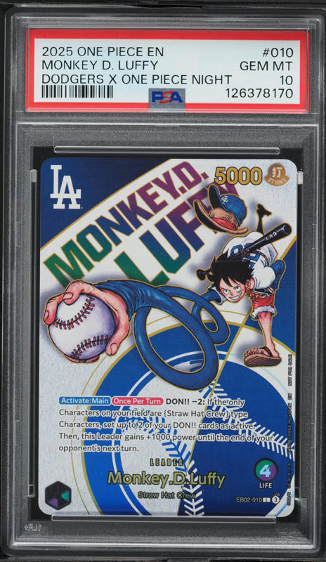psa10 2025 ONE PIECE EN モンキー・D・ルフィ #010 PSA 10 Los