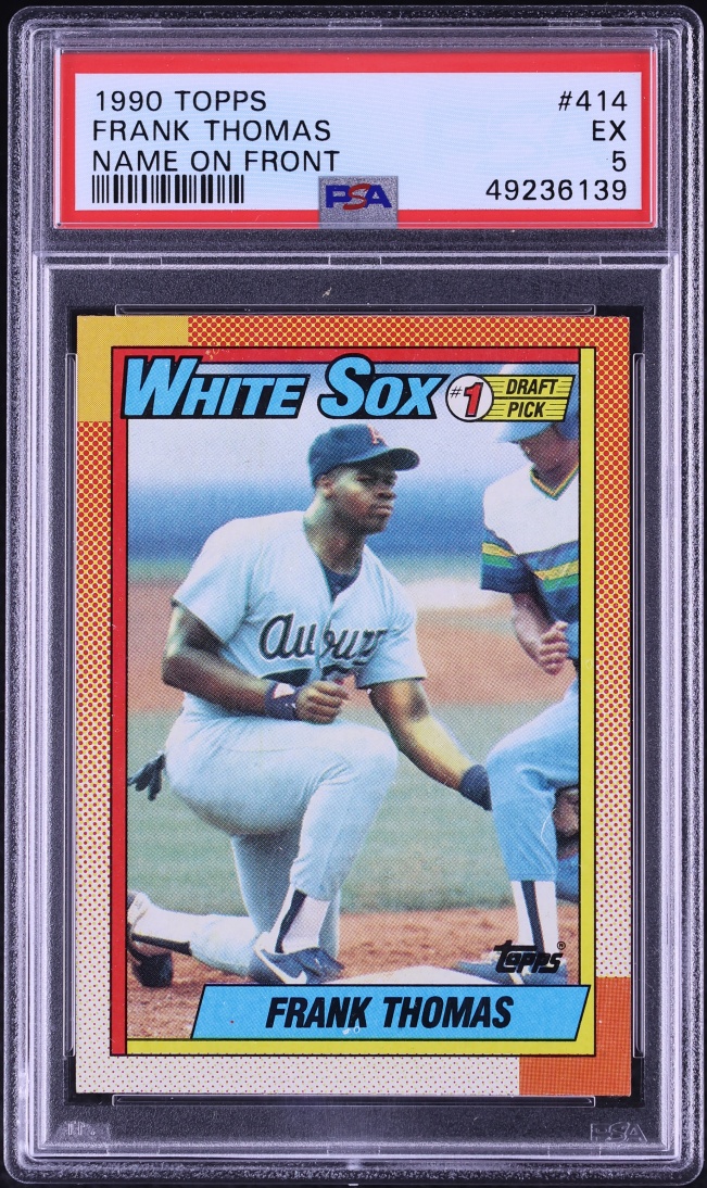 1990 Topps Name On Front Frank Thomas ROOKIE #414 PSA 5 EX