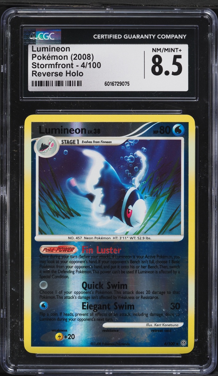 2008 Pokemon Diamond & Pearl Stormfront Reverse Holo Lumineon #4 CGC 8.5 NM-MT+