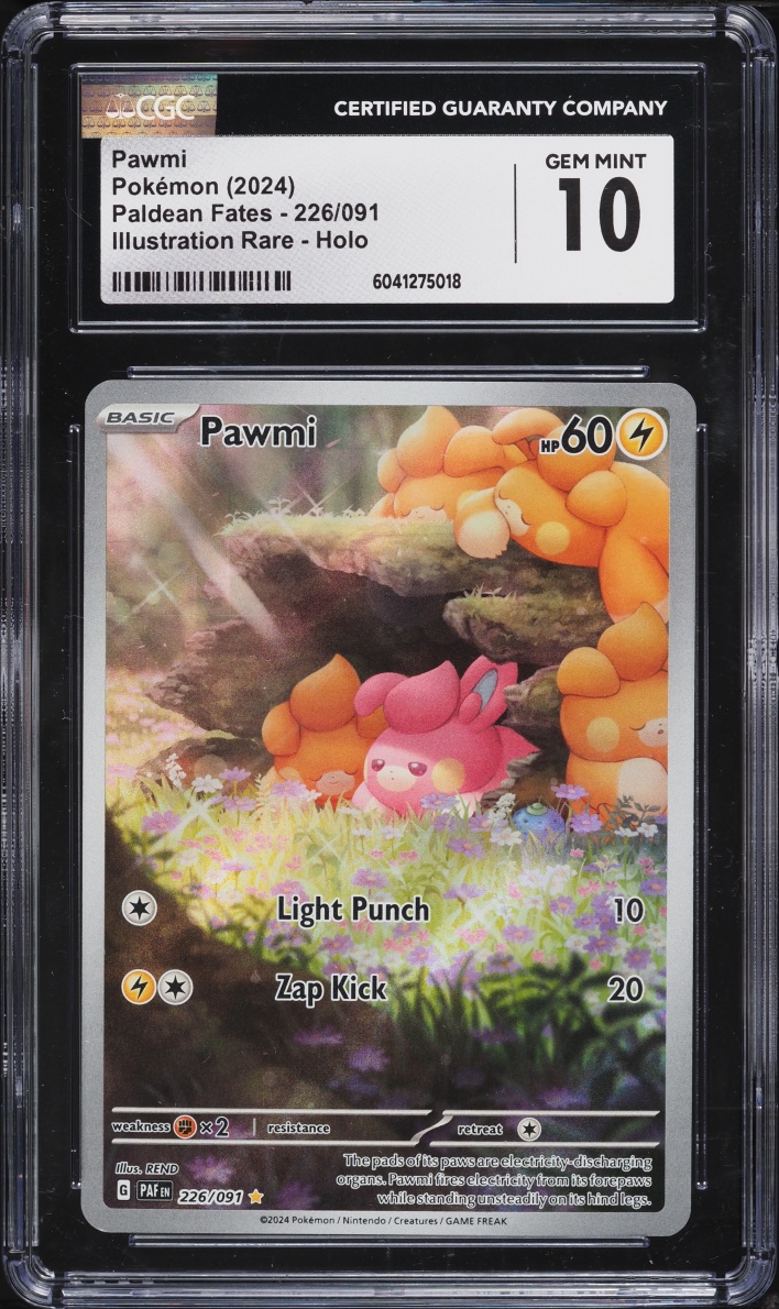 2024 Pokemon Scarlet & Violet Paldean Fates IR Pawmi #226 CGC 10 GEM MINT
