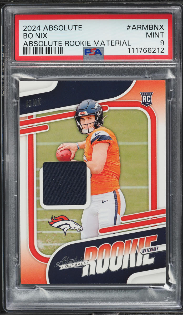 2024 Absolute Football Bo Nix ROOKIE PATCH #ARM-BNX PSA 9 MINT