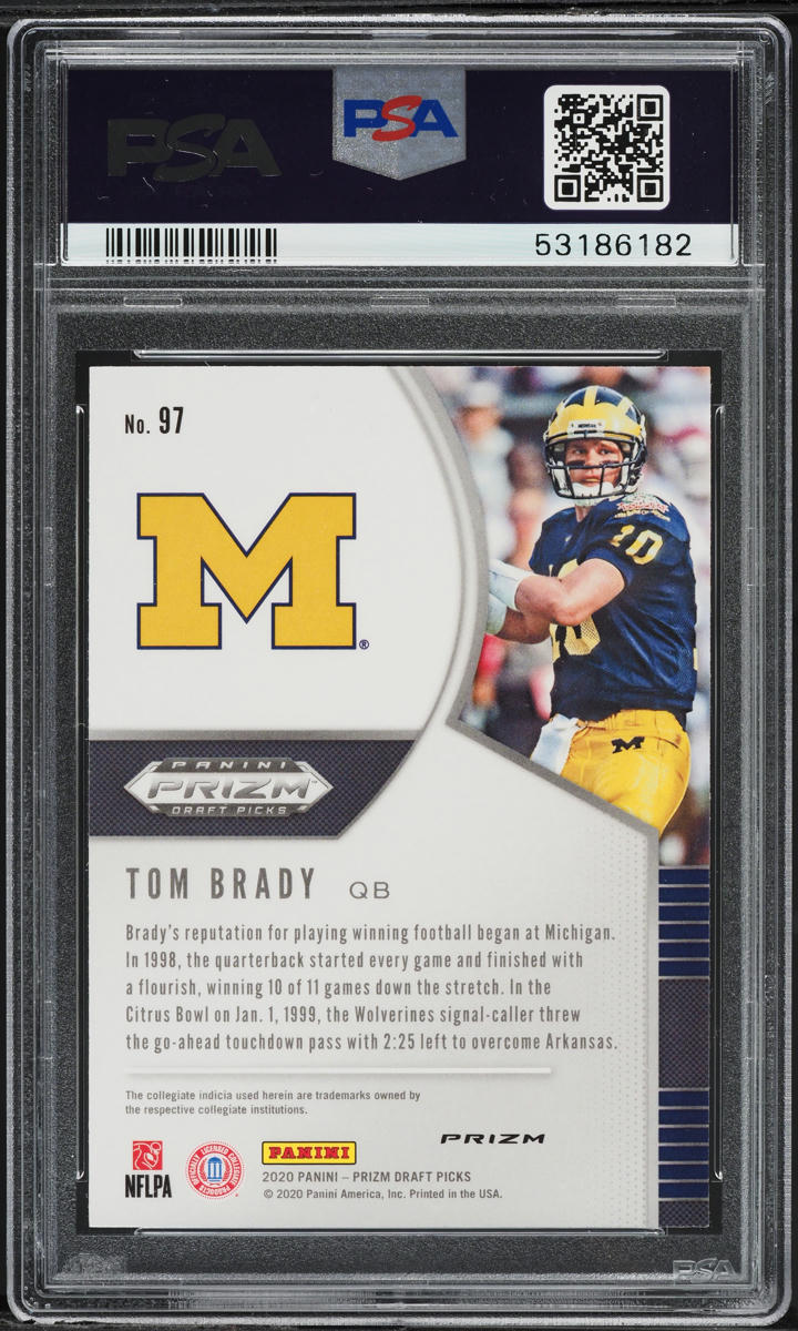2020 Panini Prizm Draft Picks Blue Tom Brady #97 PSA 10 GEM MINT