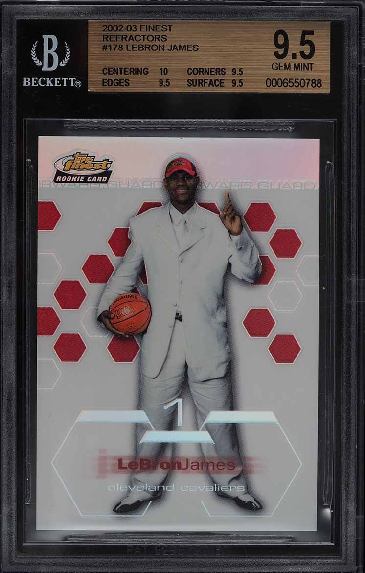 2002 Finest Refractor LeBron James ROOKIE /250 #178 BGS 9.5