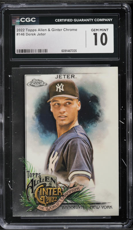2022 Topps Allen & Ginter Chrome Blue Refractor Derek Jeter /150