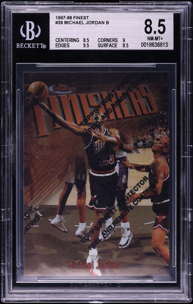 1997 Finest Basketball w/ Coating Michael Jordan #39 BGS 8.5 NM-MT+