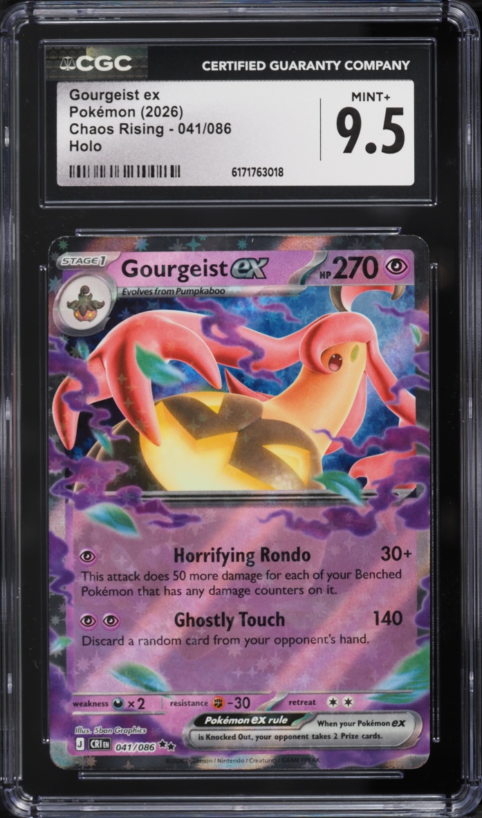 2026 Pokemon Mega Evolution Chaos Rising Holo Gourgeist Ex #041 CGC 9.5 MINT+