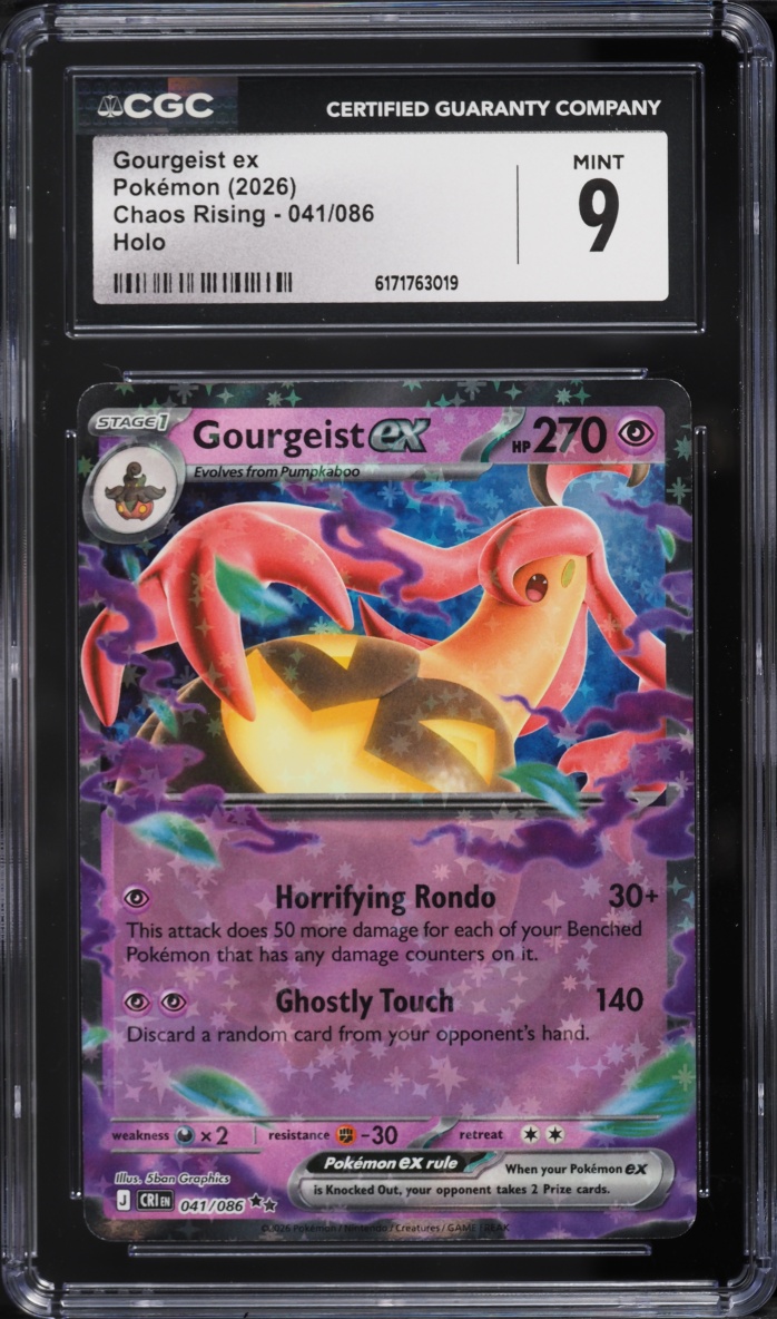 2026 Pokemon Mega Evolution Chaos Rising Holo Gourgeist Ex #041 CGC 9 MINT